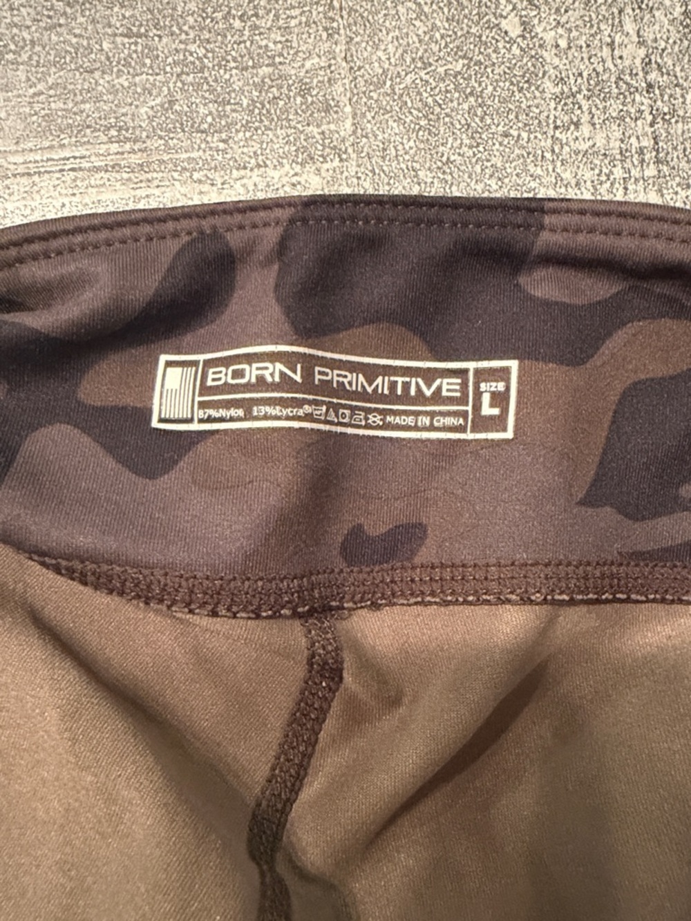 Born Primitive Olive Camo High-Rise Athletic Shorts - Picture 3 of 3